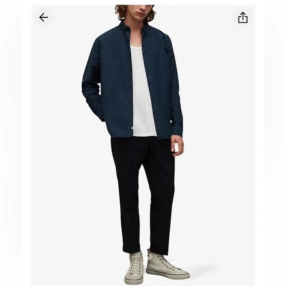 Allsaints Hawthorn Long Sleeve Shirt Size S NWT - Picture 2 of 2